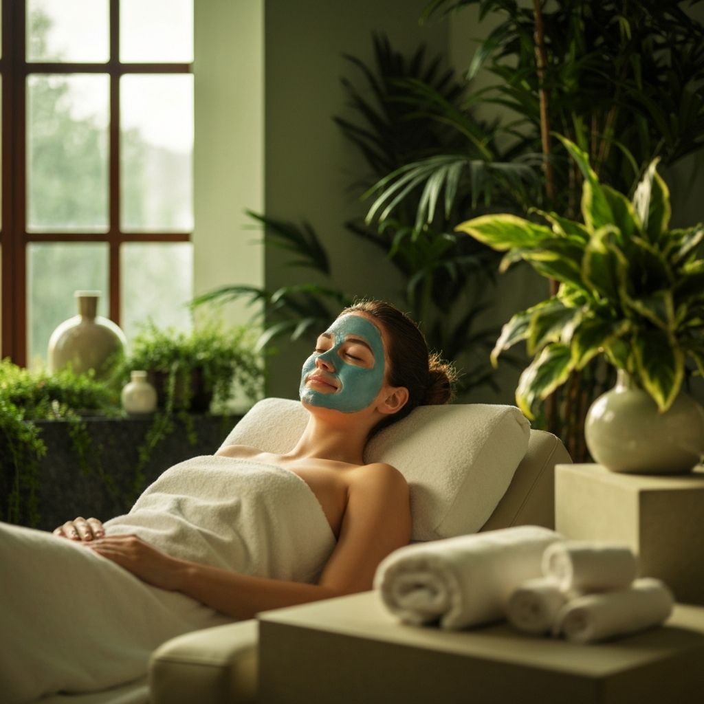 Momento de relajación con mascarilla